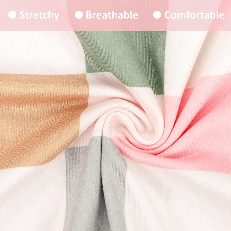 DILIMI Nursing Pillow Cover, Stretchy Removable Case for Breastfeeding Pillows, Ultra Soft Comfortable Slipcover for Baby Girl and Boy, Colorful Checkerboard - Image 2